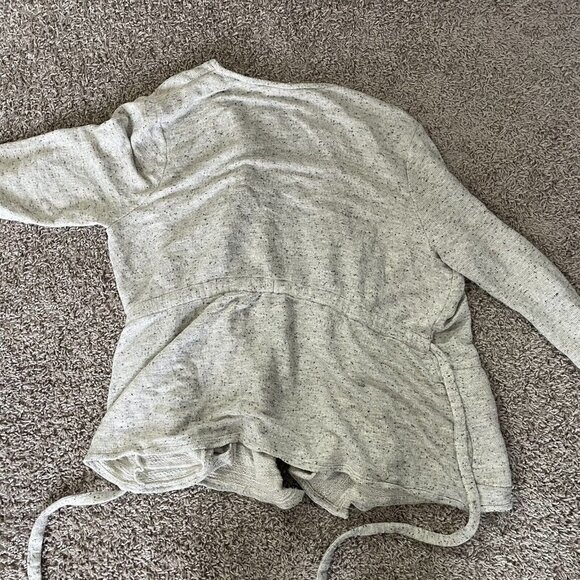 Pure Jill Women Cardigan Sweater Knitted Open Front Tie Waist Gray Petite Large - Picture 4 of 8